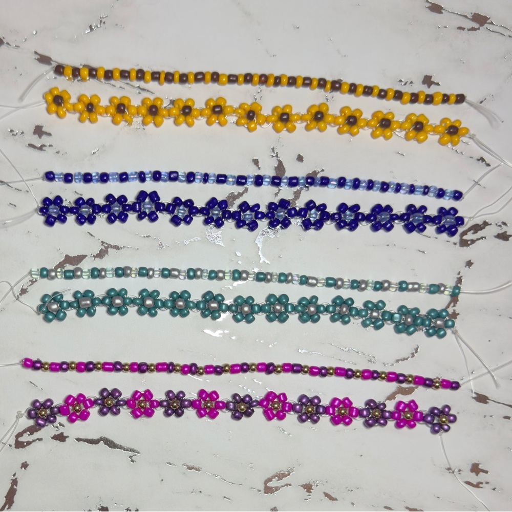 Flower beaded set of 4